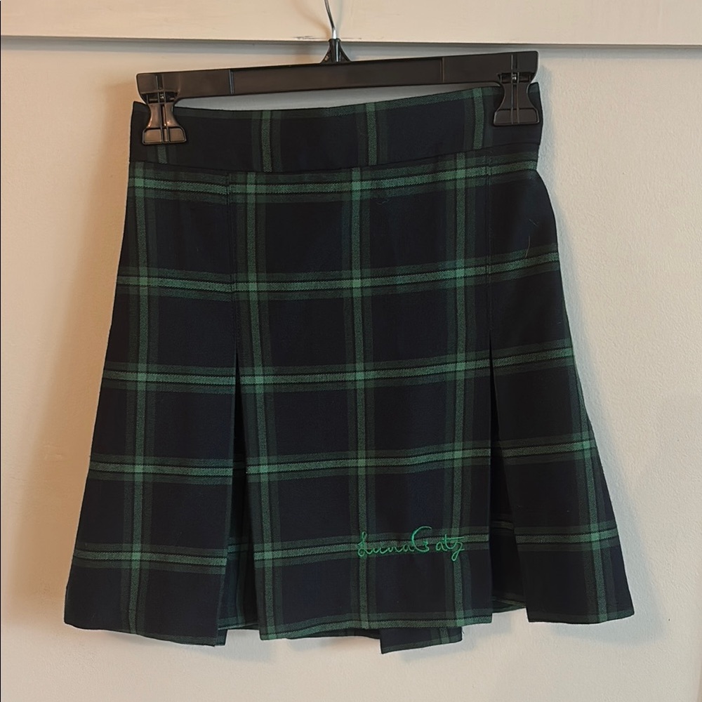 Luna Catz Green Plaid Skirt